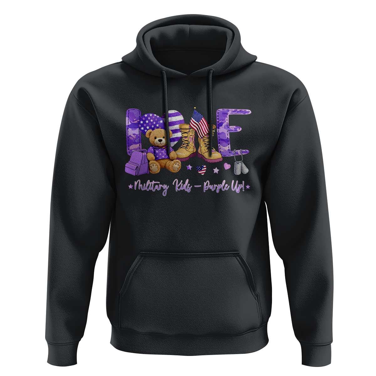 Purple Up Military Kids Hoodie Month Of Military Child Army
