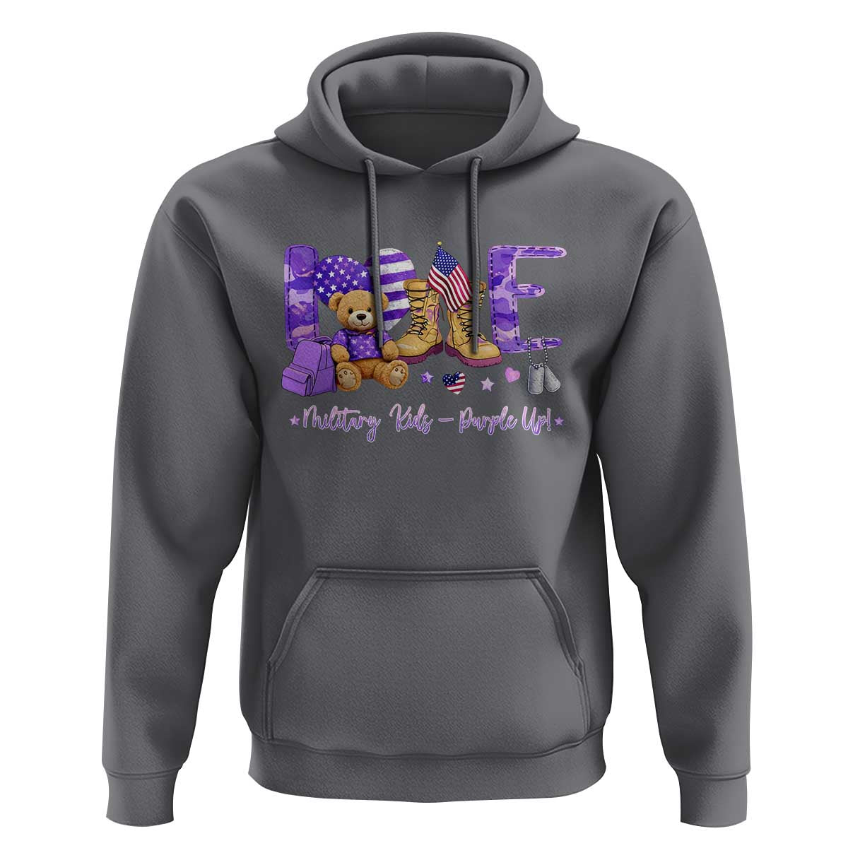 Purple Up Military Kids Hoodie Month Of Military Child Army