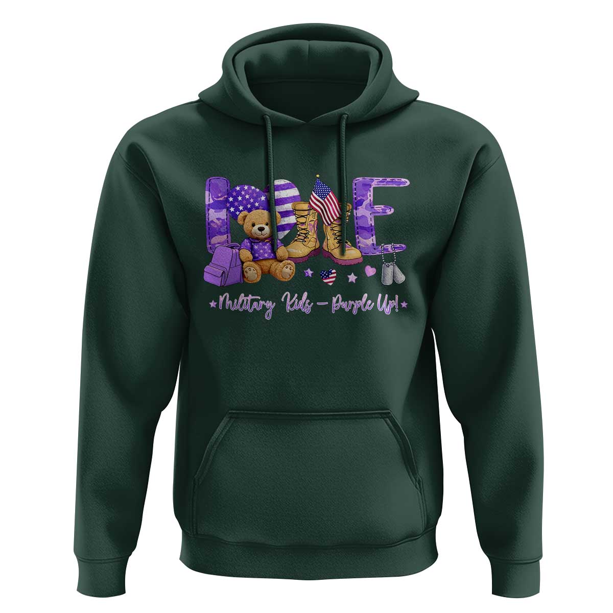 Purple Up Military Kids Hoodie Month Of Military Child Army