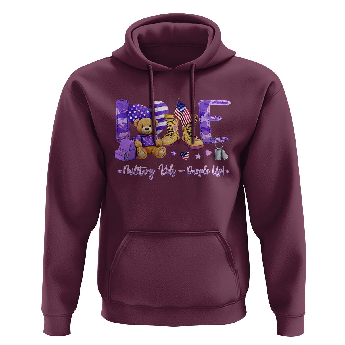Purple Up Military Kids Hoodie Month Of Military Child Army