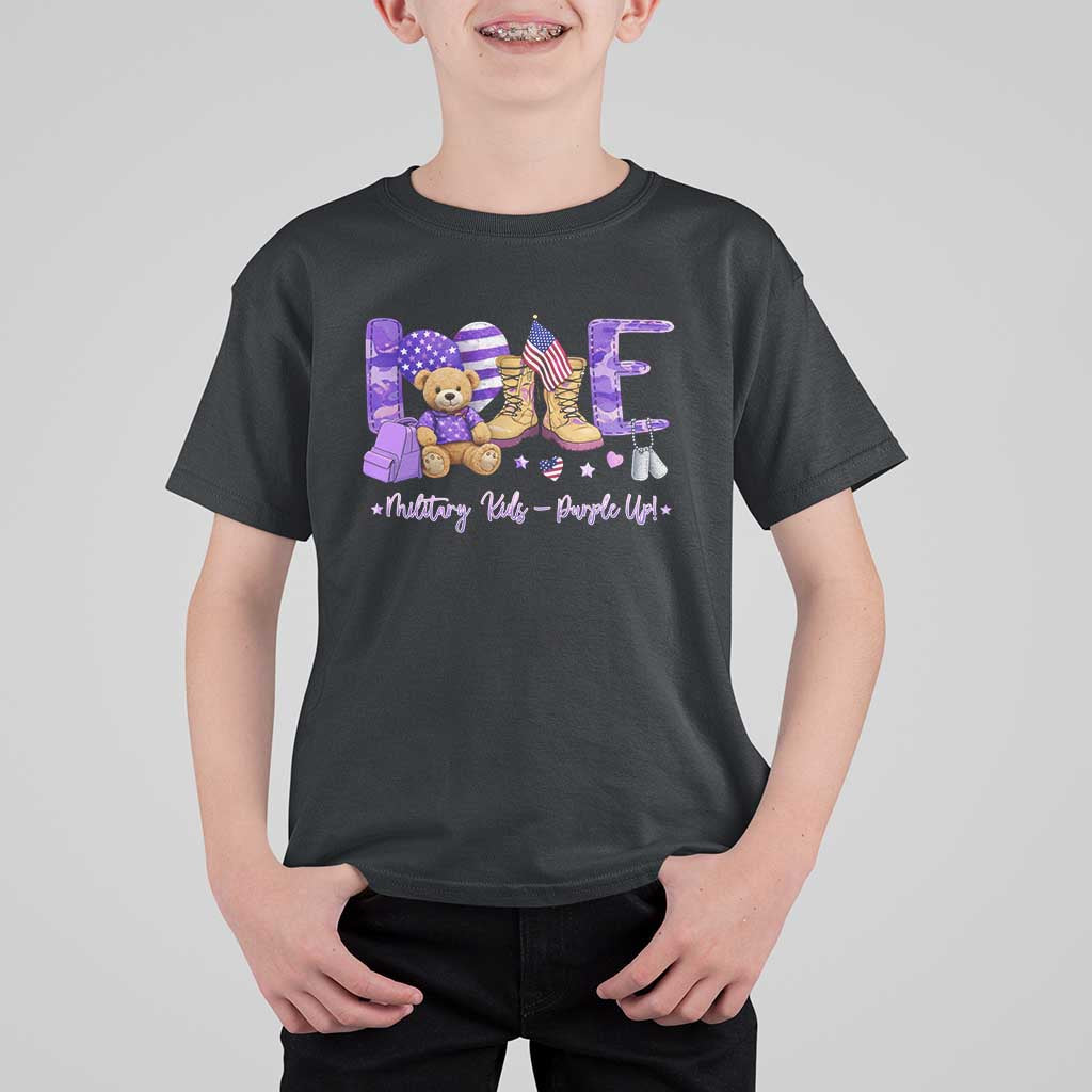 Purple Up Military Kids T Shirt For Kid Month Of Military Child Army