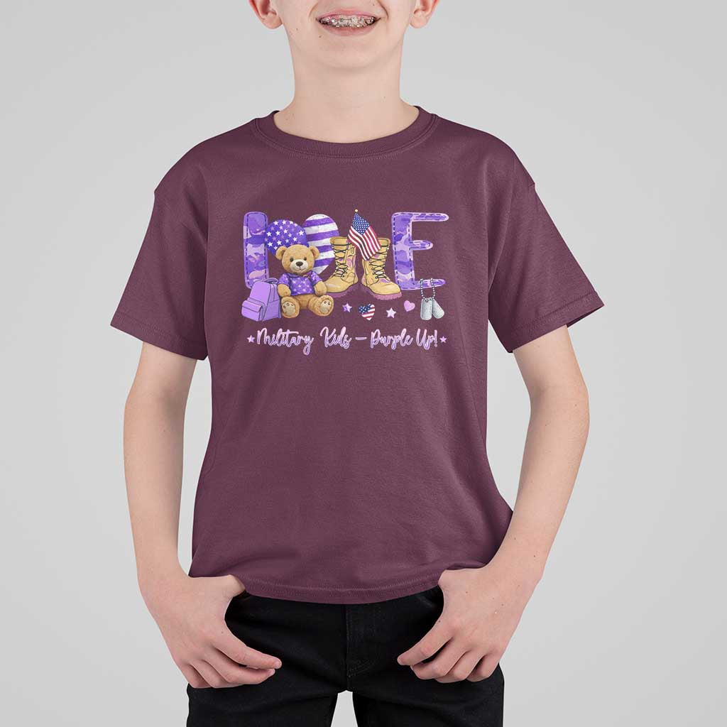 Purple Up Military Kids T Shirt For Kid Month Of Military Child Army