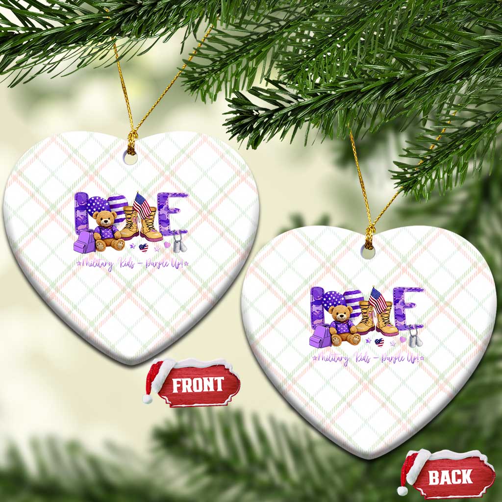 Purple Up Military Kids Ceramic Ornament Month Of Military Child Army