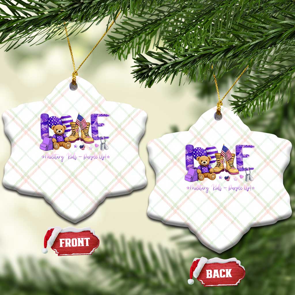 Purple Up Military Kids Ceramic Ornament Month Of Military Child Army