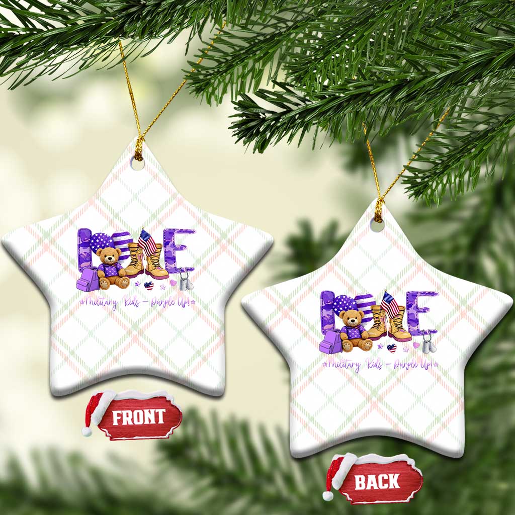 Purple Up Military Kids Ceramic Ornament Month Of Military Child Army