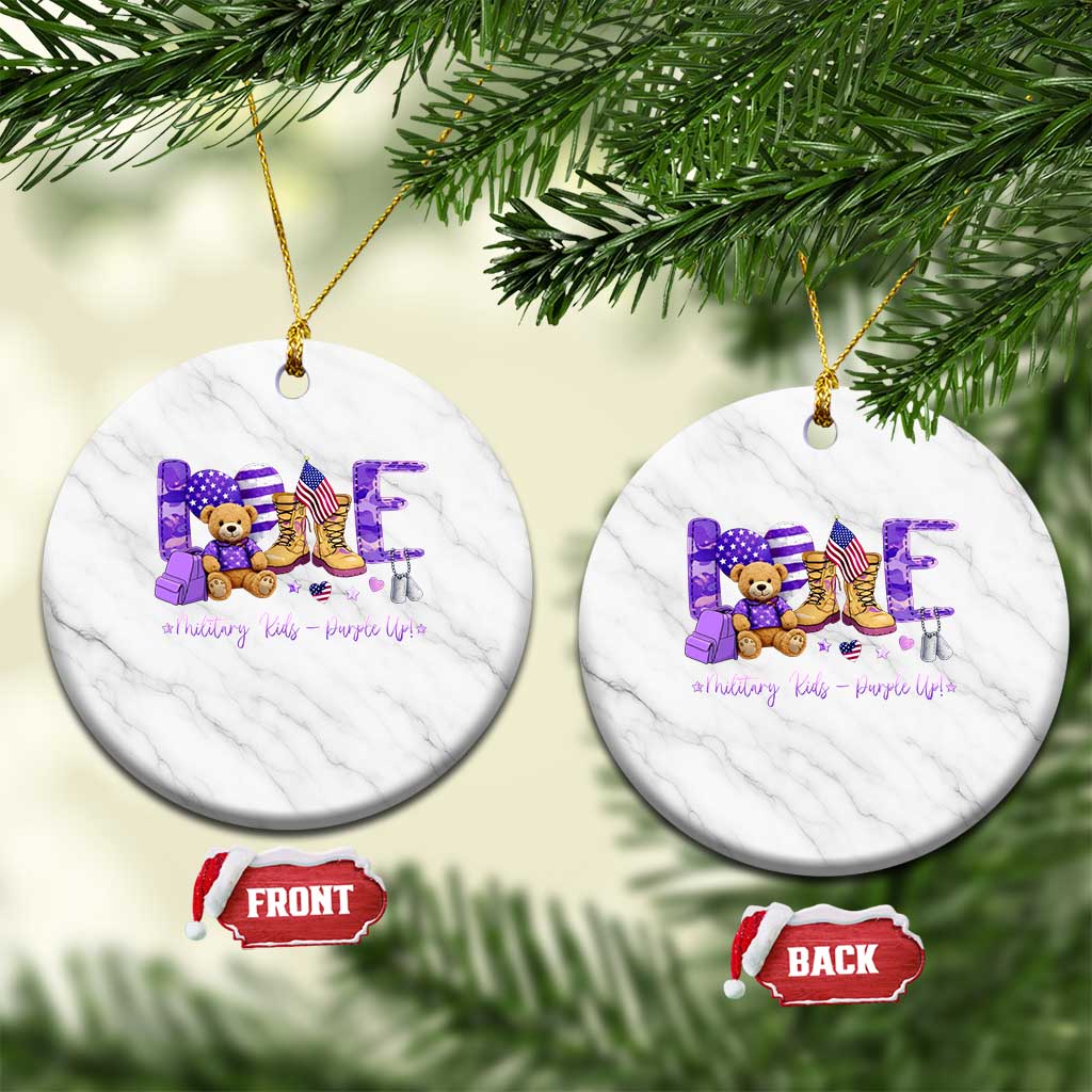 Purple Up Military Kids Ceramic Ornament Month Of Military Child Army