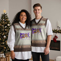 Purple Up Military Kids V-Neck Knit Sweater Vest Month Of Military Child Army