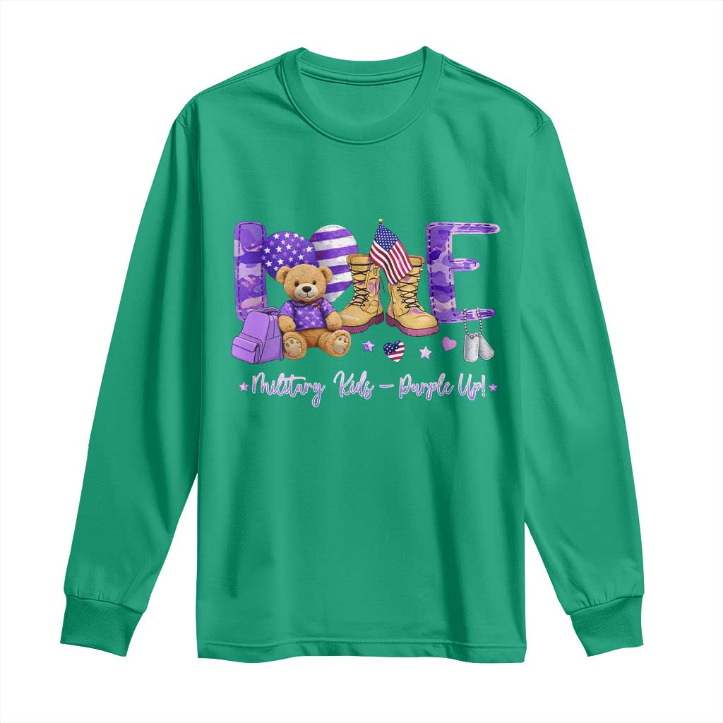 Purple Up Military Kids Long Sleeve Shirt Month Of Military Child Army