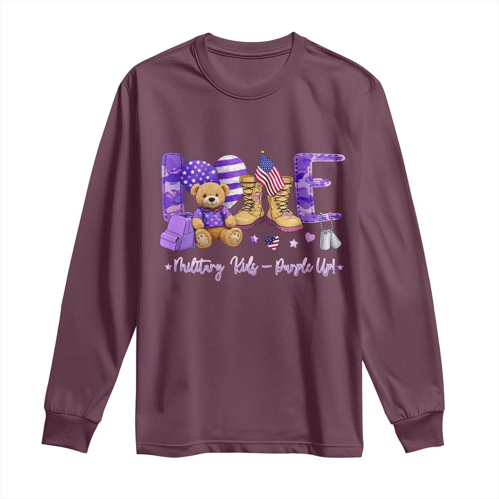 Purple Up Military Kids Long Sleeve Shirt Month Of Military Child Army