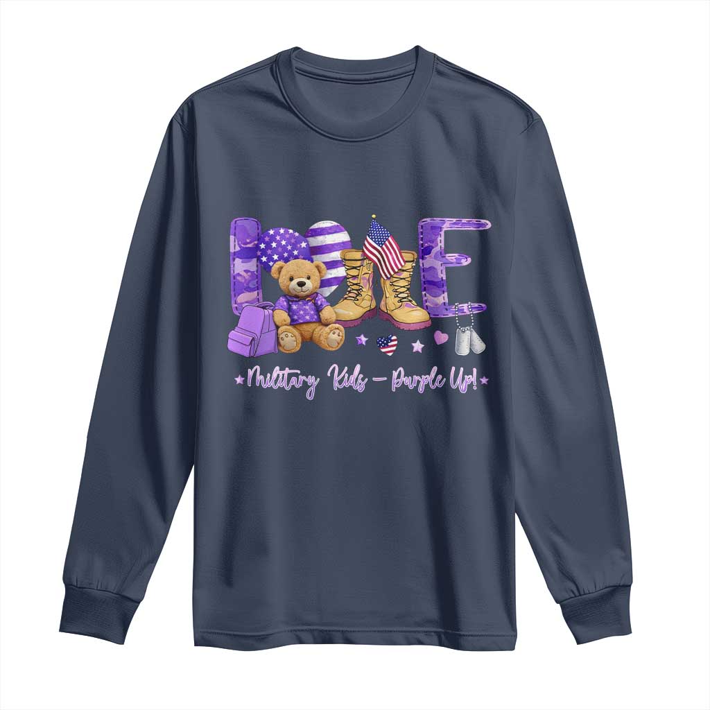 Purple Up Military Kids Long Sleeve Shirt Month Of Military Child Army