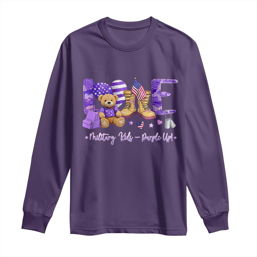 Purple Up Military Kids Long Sleeve Shirt Month Of Military Child Army