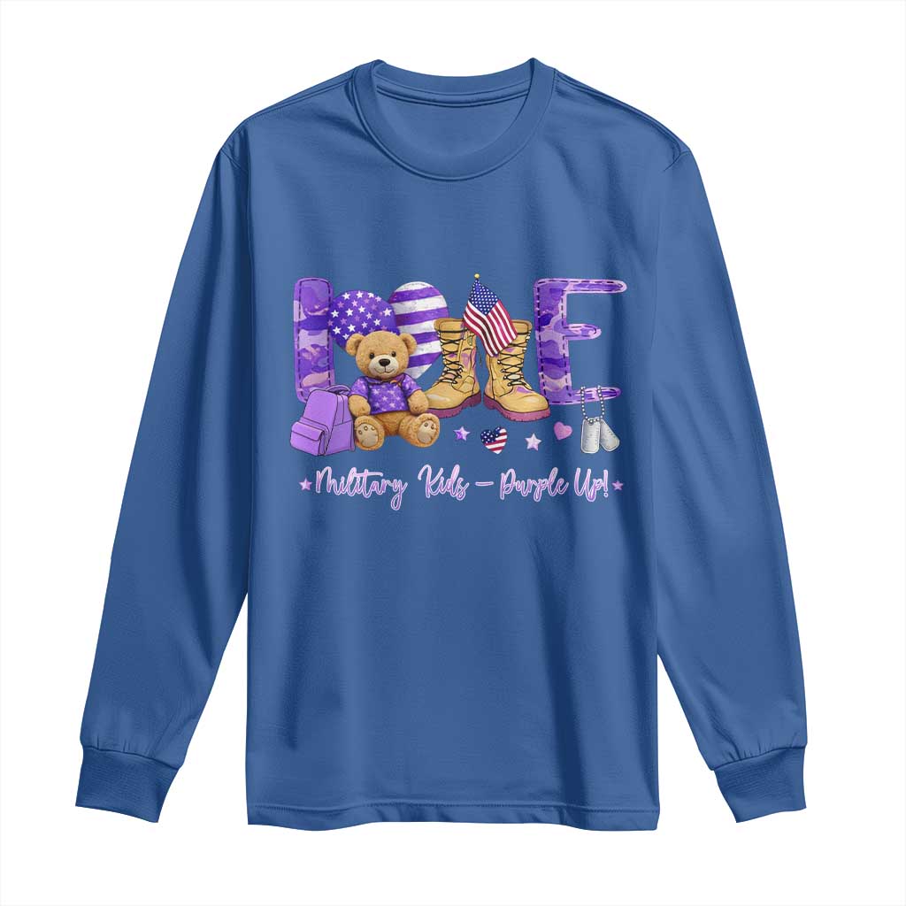Purple Up Military Kids Long Sleeve Shirt Month Of Military Child Army