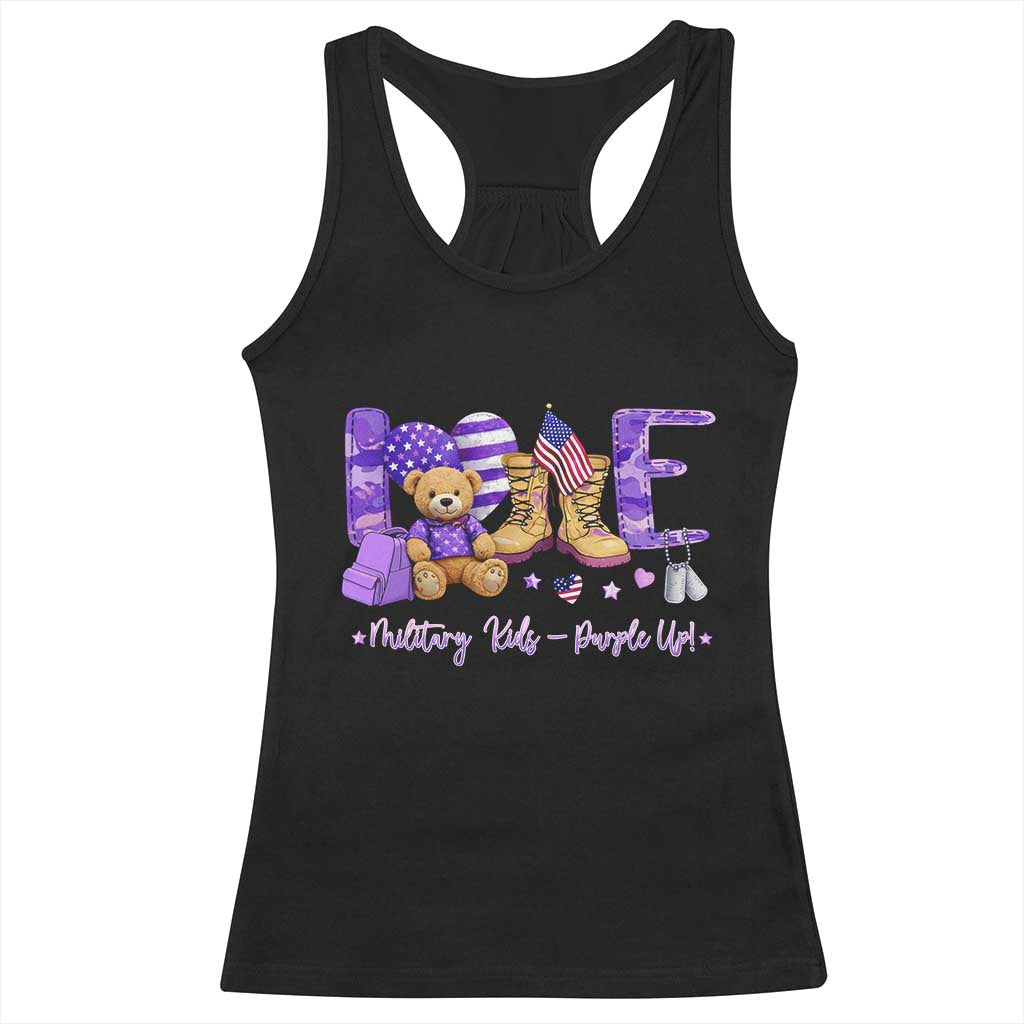Purple Up Military Kids Racerback Tank Top Month Of Military Child Army