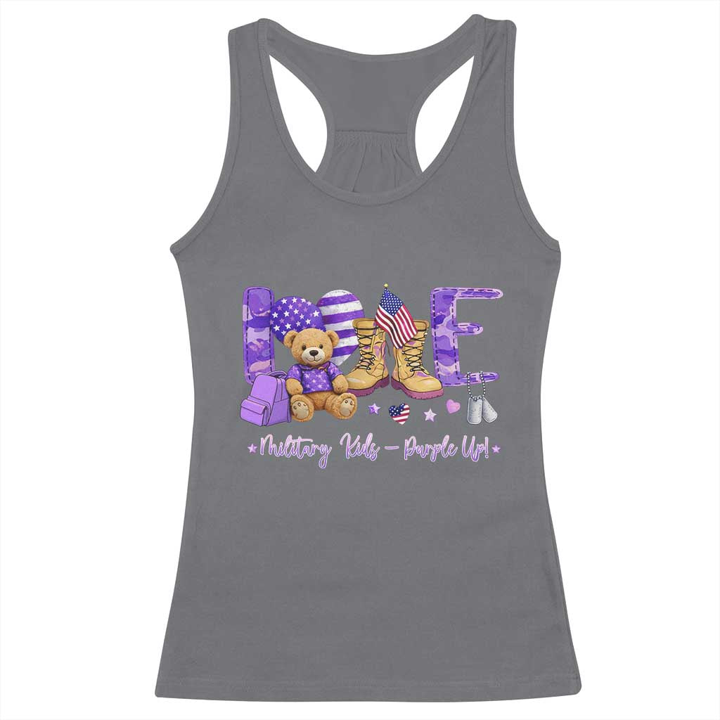 Purple Up Military Kids Racerback Tank Top Month Of Military Child Army