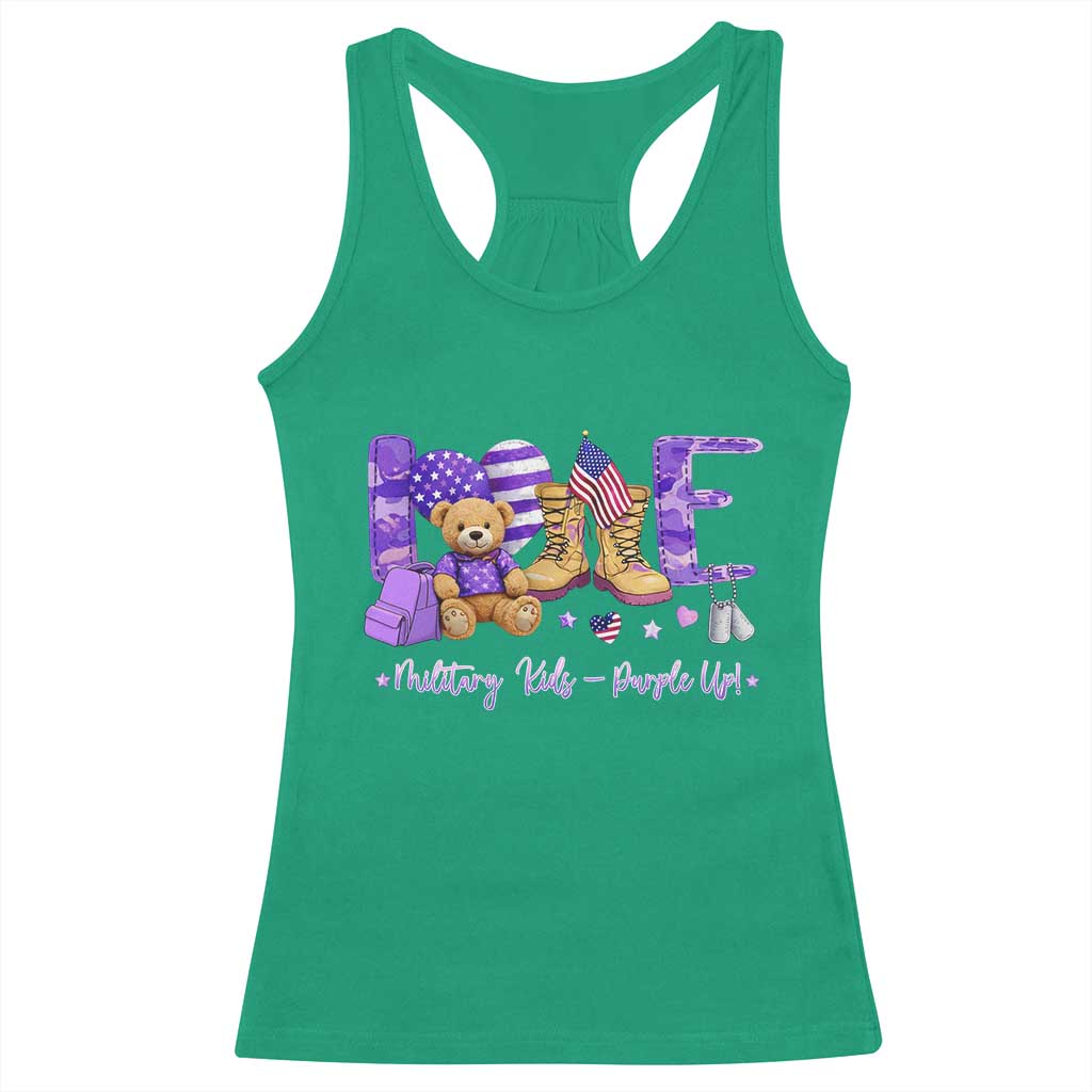 Purple Up Military Kids Racerback Tank Top Month Of Military Child Army