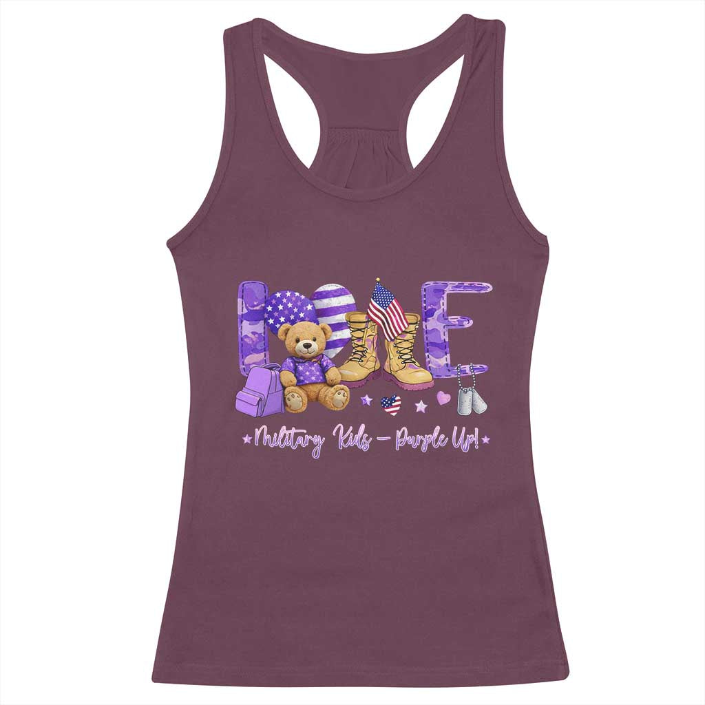 Purple Up Military Kids Racerback Tank Top Month Of Military Child Army