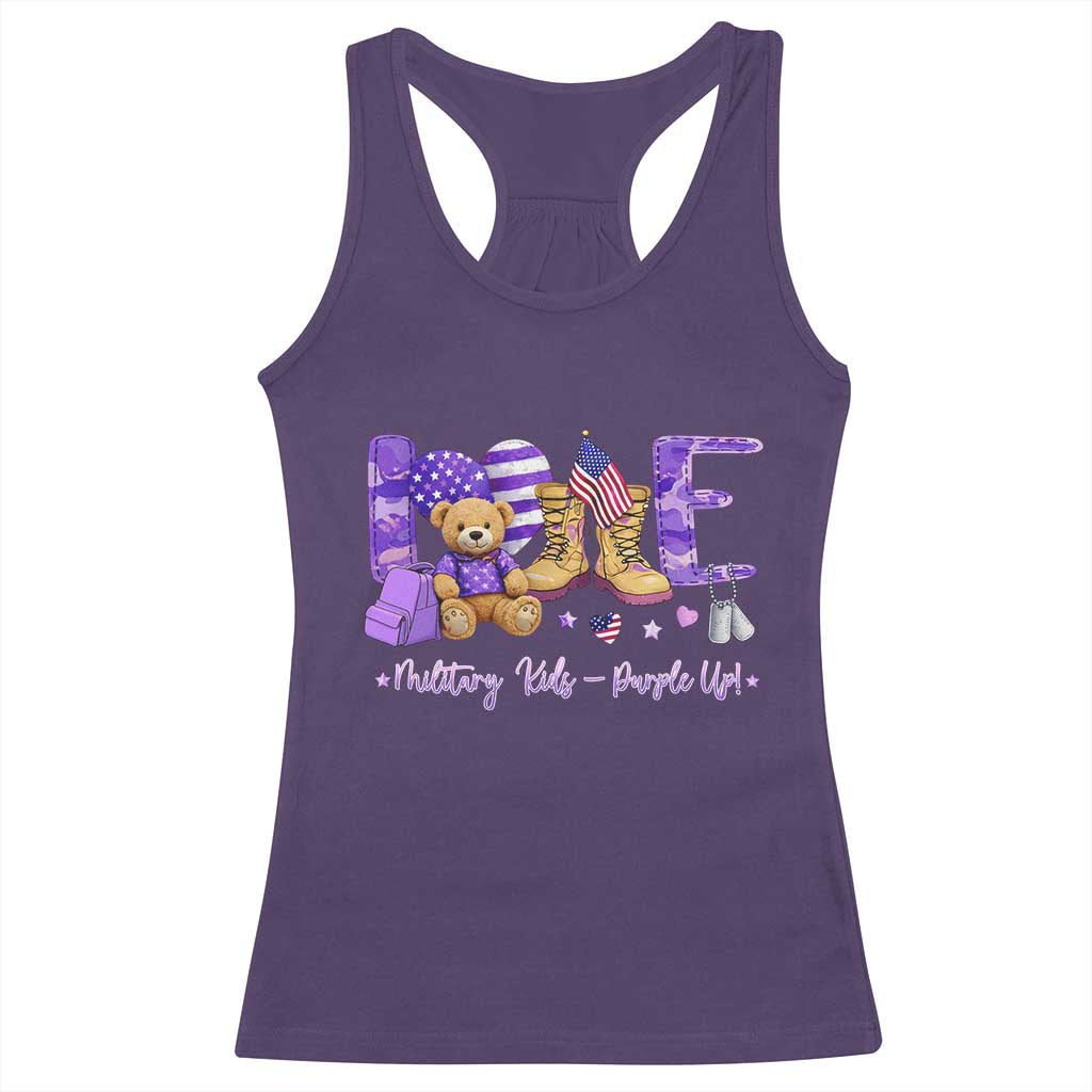 Purple Up Military Kids Racerback Tank Top Month Of Military Child Army