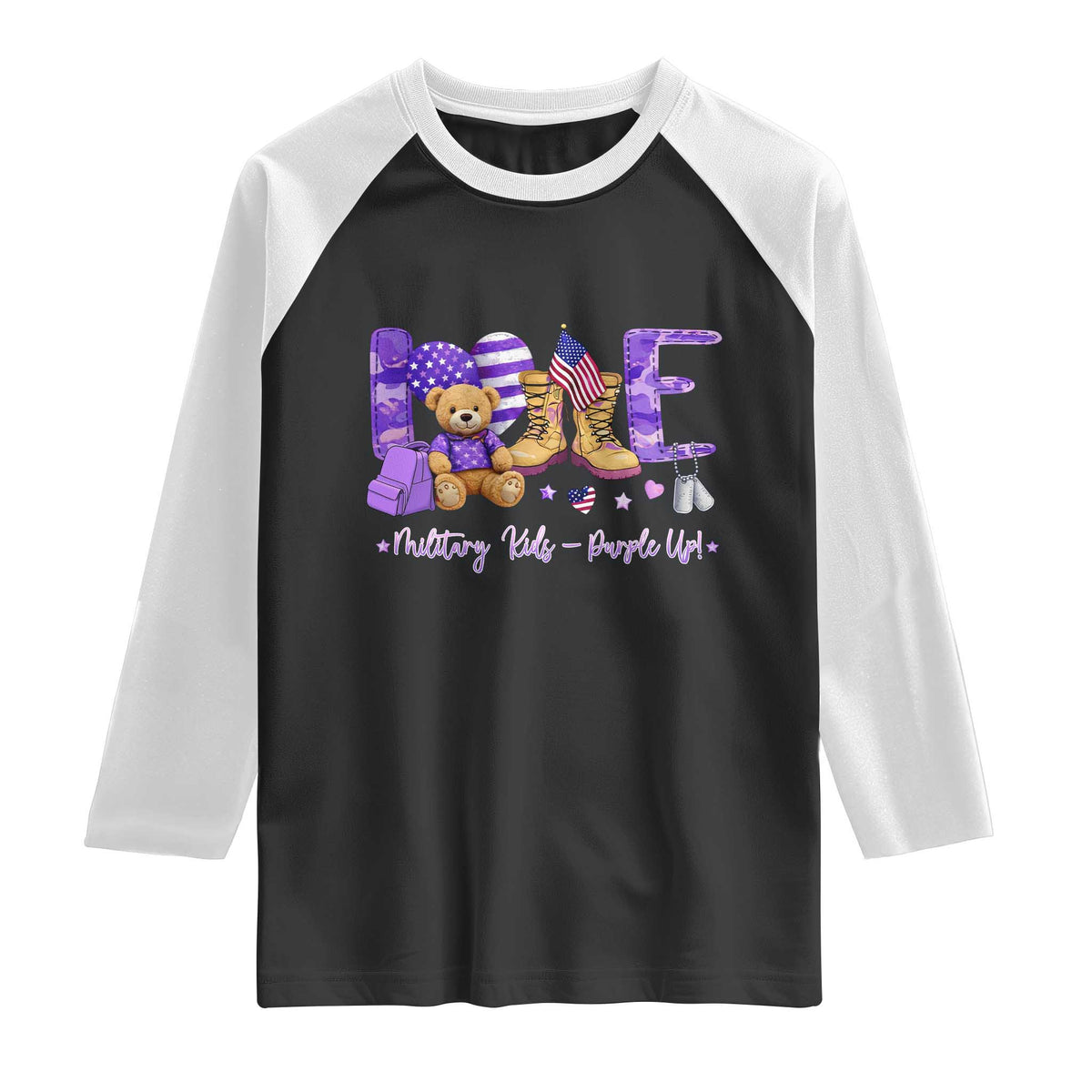Purple Up Military Kids Raglan Shirt Month Of Military Child Army