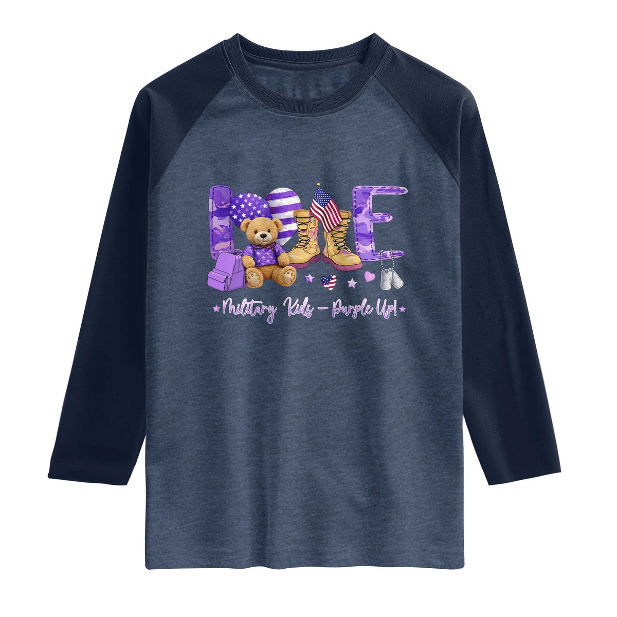 Purple Up Military Kids Raglan Shirt Month Of Military Child Army