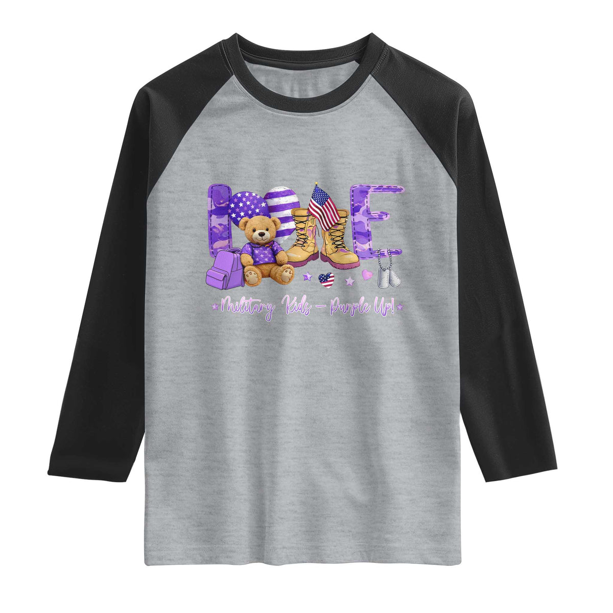 Purple Up Military Kids Raglan Shirt Month Of Military Child Army
