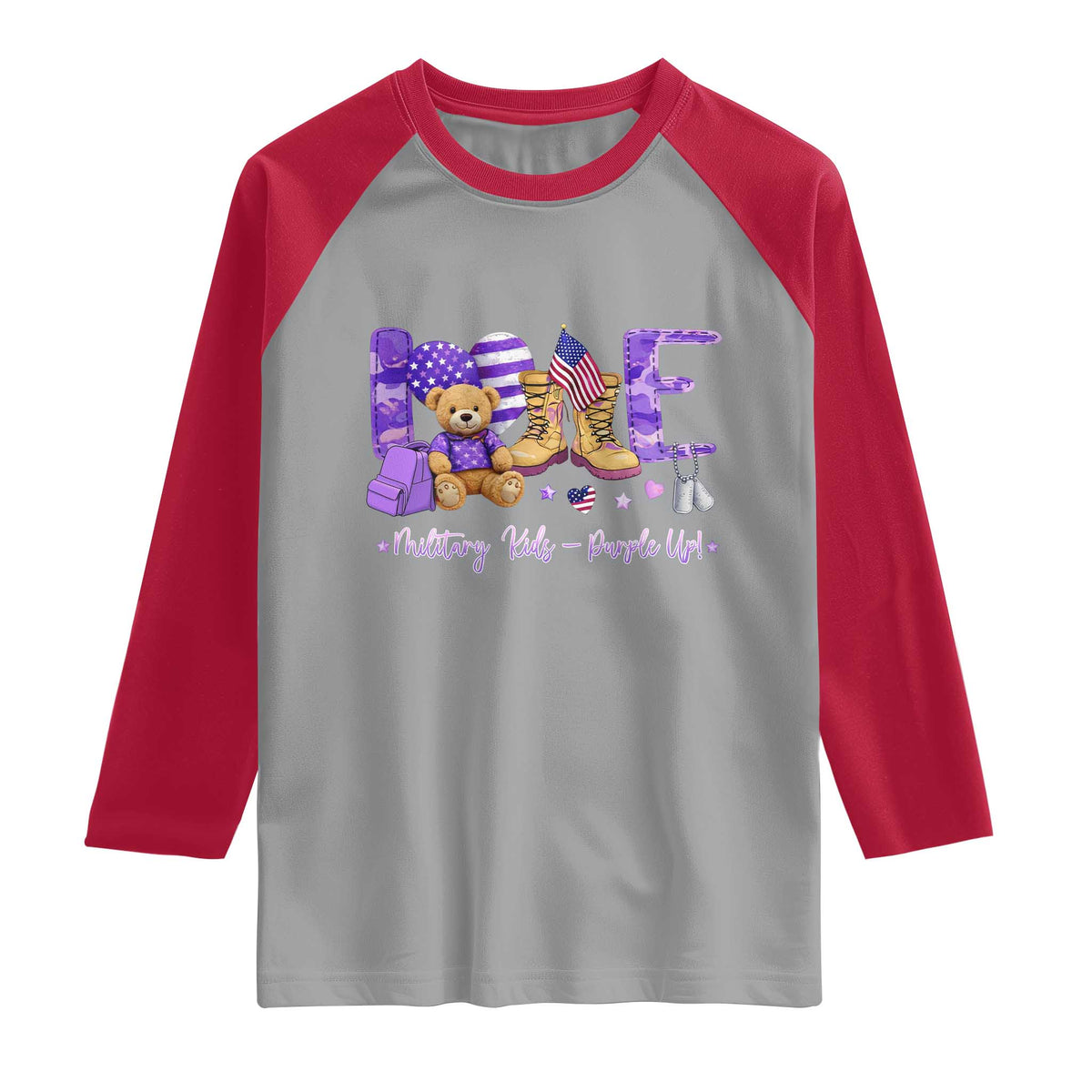 Purple Up Military Kids Raglan Shirt Month Of Military Child Army