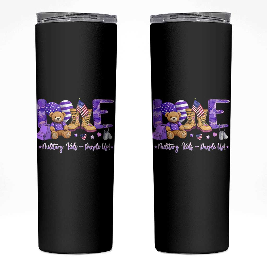 Purple Up Military Kids Skinny Tumbler Month Of Military Child Army