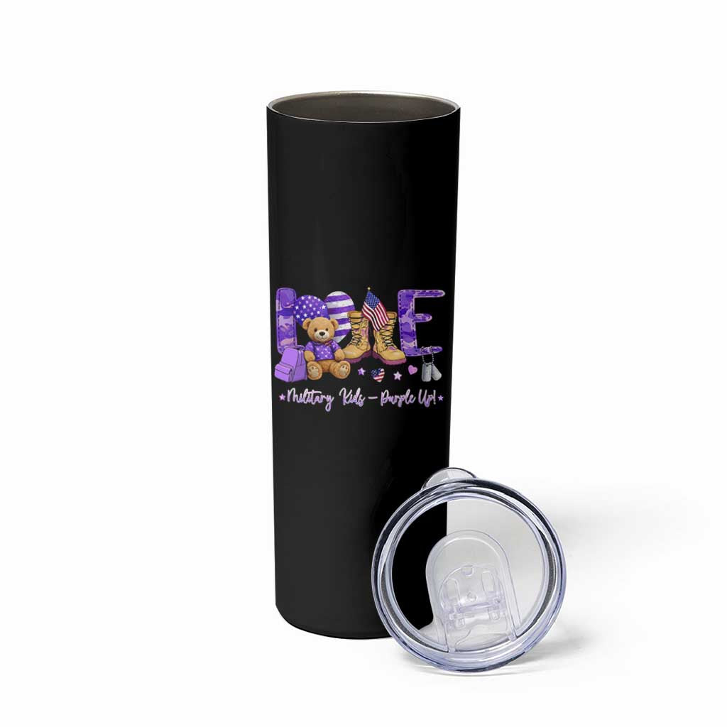 Purple Up Military Kids Skinny Tumbler Month Of Military Child Army
