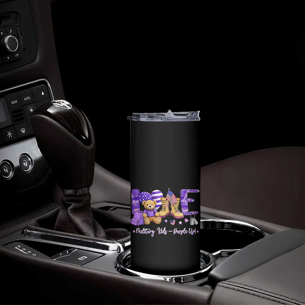 Purple Up Military Kids Skinny Tumbler Month Of Military Child Army