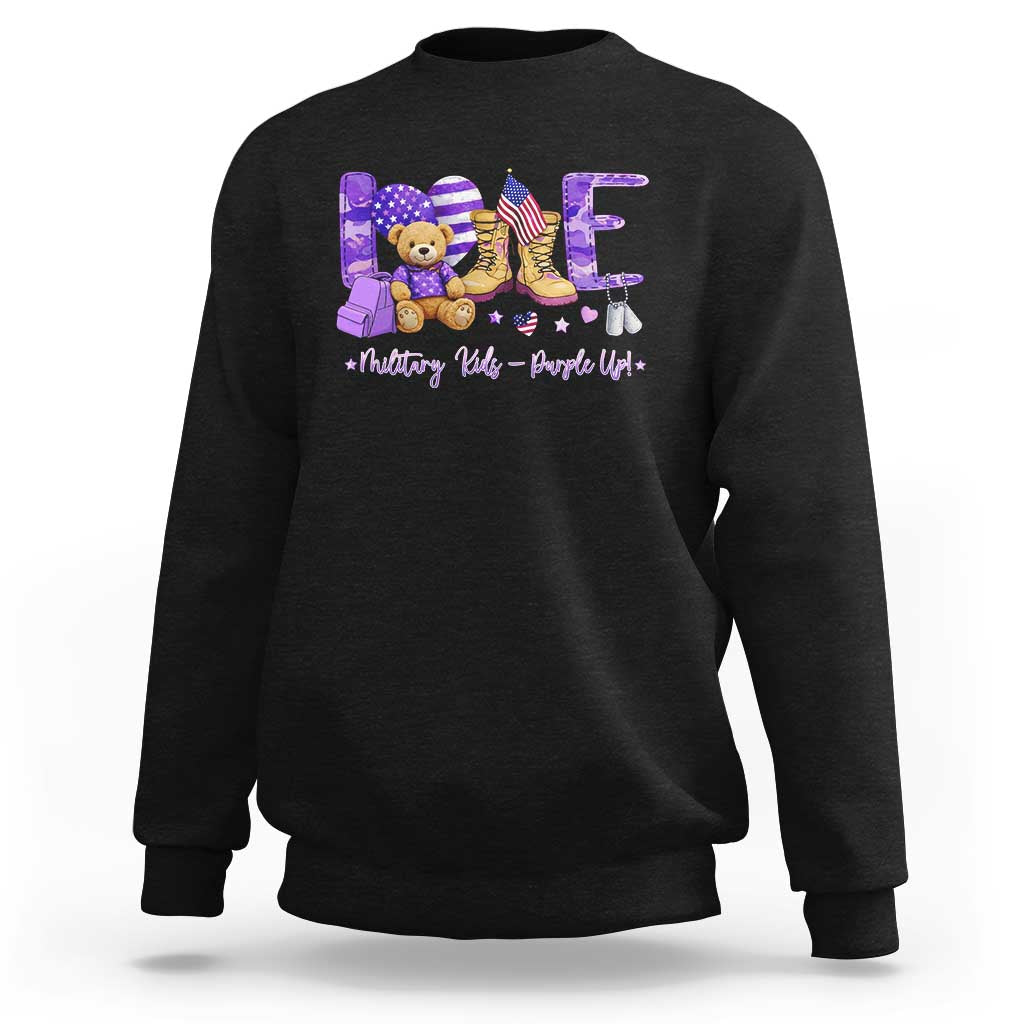 Purple Up Military Kids Sweatshirt Month Of Military Child Army