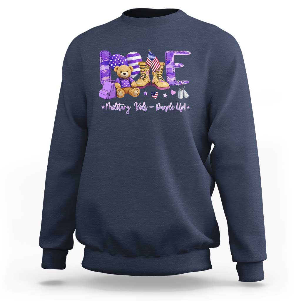 Purple Up Military Kids Sweatshirt Month Of Military Child Army