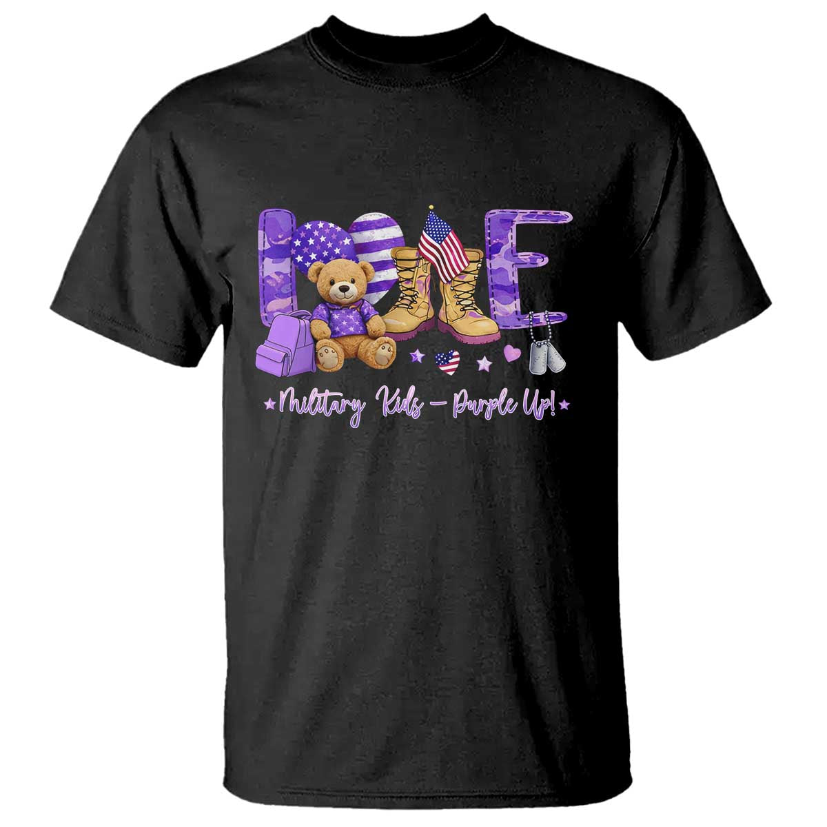Purple Up Military Kids T Shirt Month Of Military Child Army