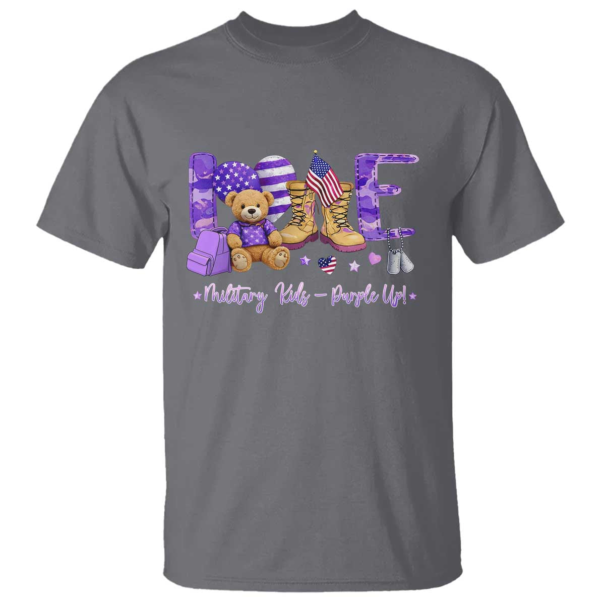 Purple Up Military Kids T Shirt Month Of Military Child Army