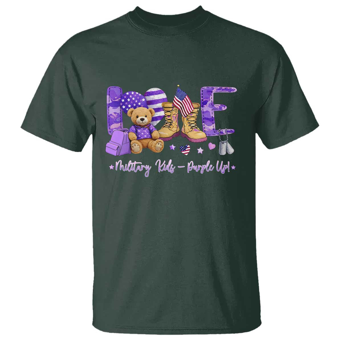 Purple Up Military Kids T Shirt Month Of Military Child Army
