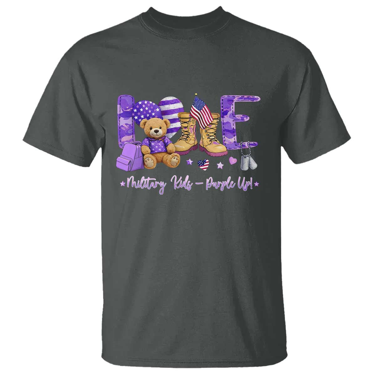 Purple Up Military Kids T Shirt Month Of Military Child Army