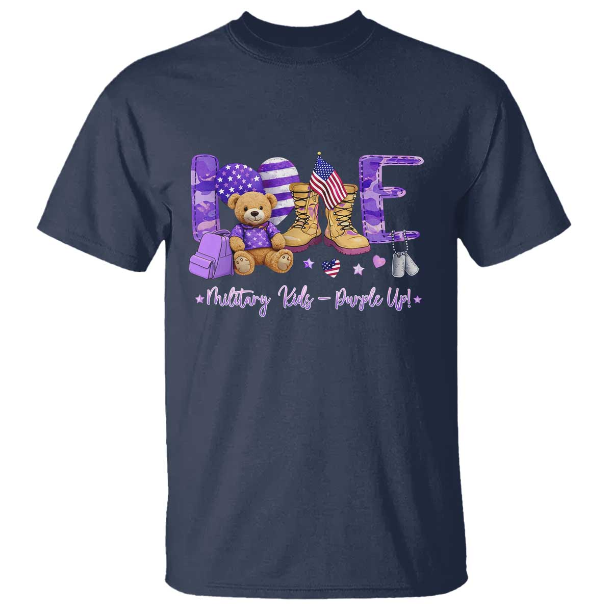 Purple Up Military Kids T Shirt Month Of Military Child Army