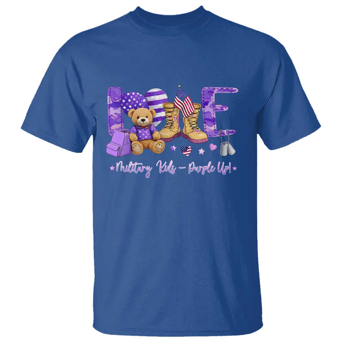 Purple Up Military Kids T Shirt Month Of Military Child Army