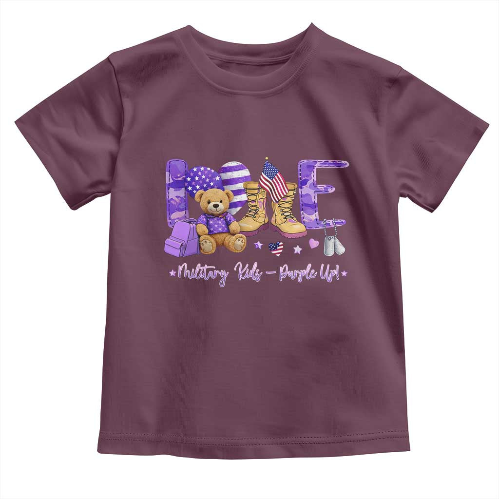 Purple Up Military Kids Toddler T Shirt Month Of Military Child Army