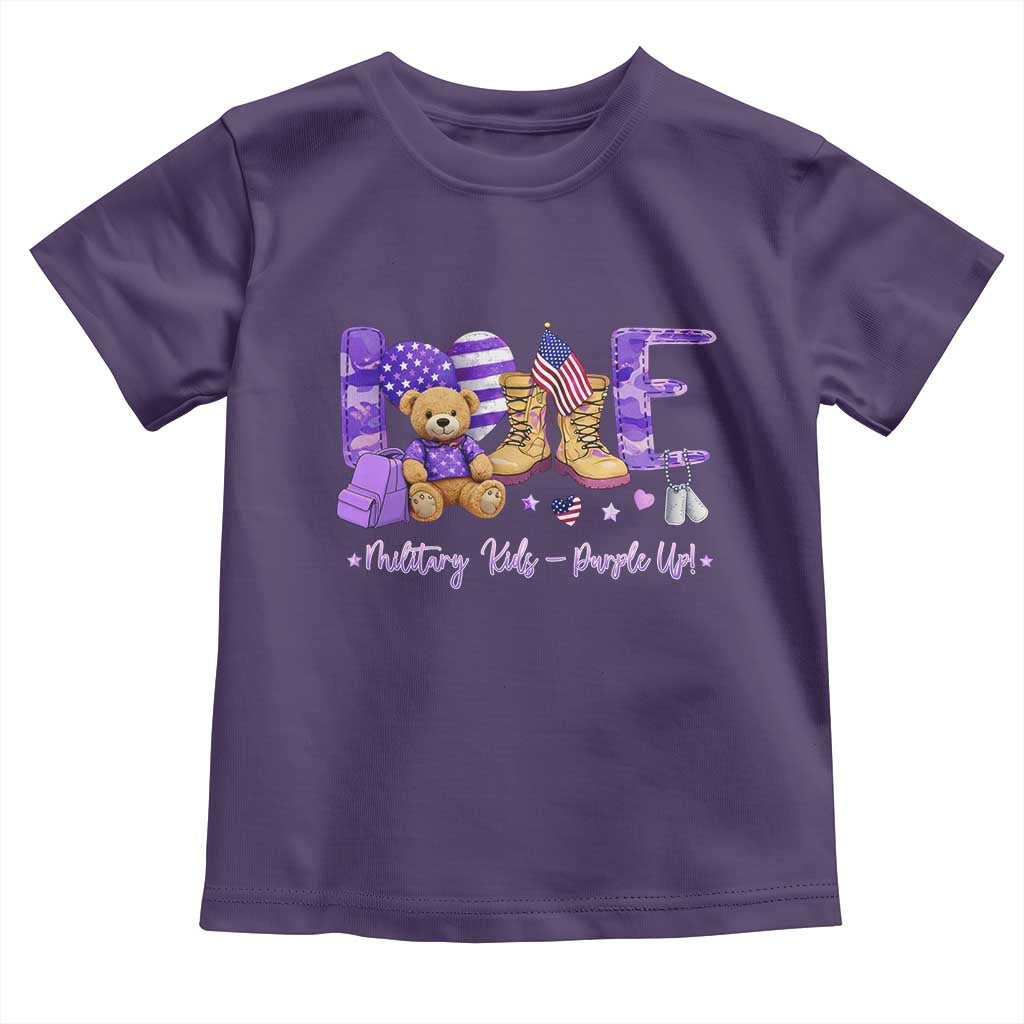 Purple Up Military Kids Toddler T Shirt Month Of Military Child Army