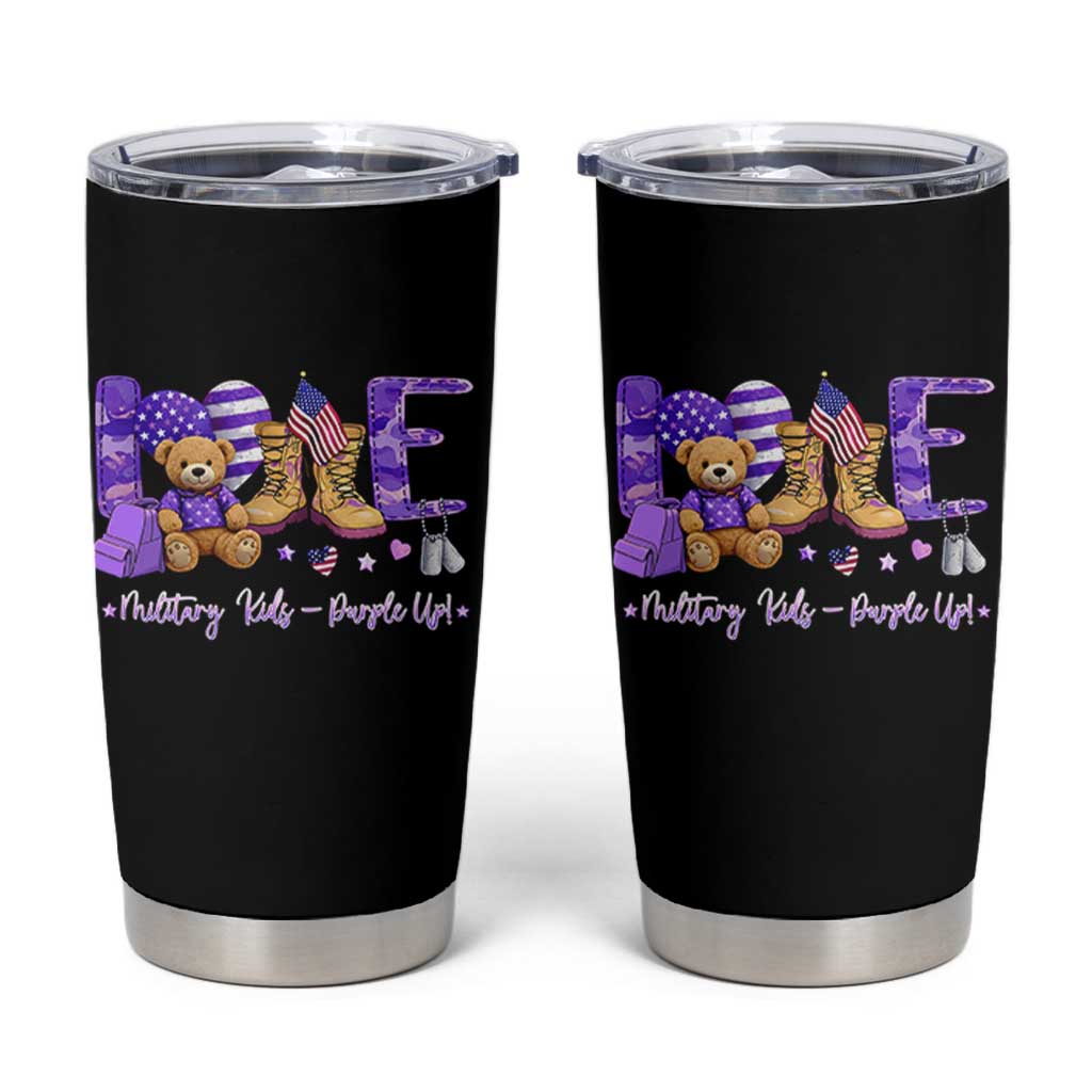 Purple Up Military Kids Tumbler Cup Month Of Military Child Army