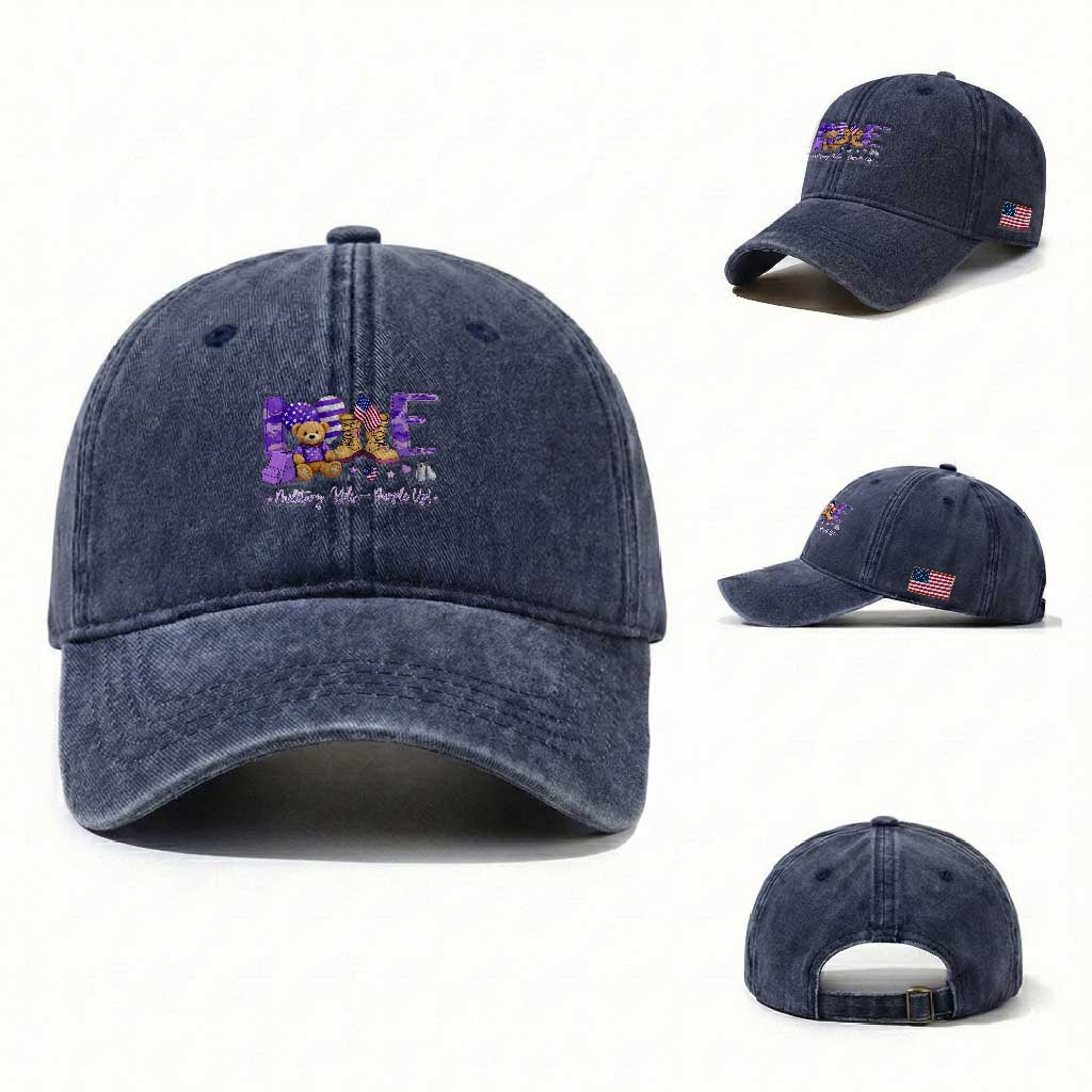 Purple Up Military Kids Washed Cotton Baseball Cap Month Of Military Child Army