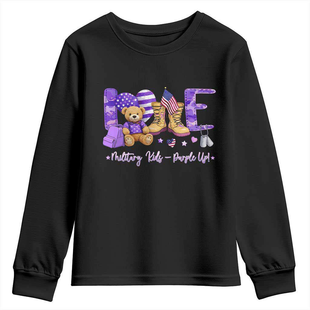 Purple Up Military Kids Youth Sweatshirt Month Of Military Child Army