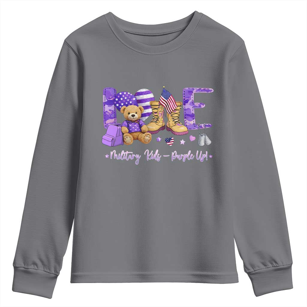 Purple Up Military Kids Youth Sweatshirt Month Of Military Child Army