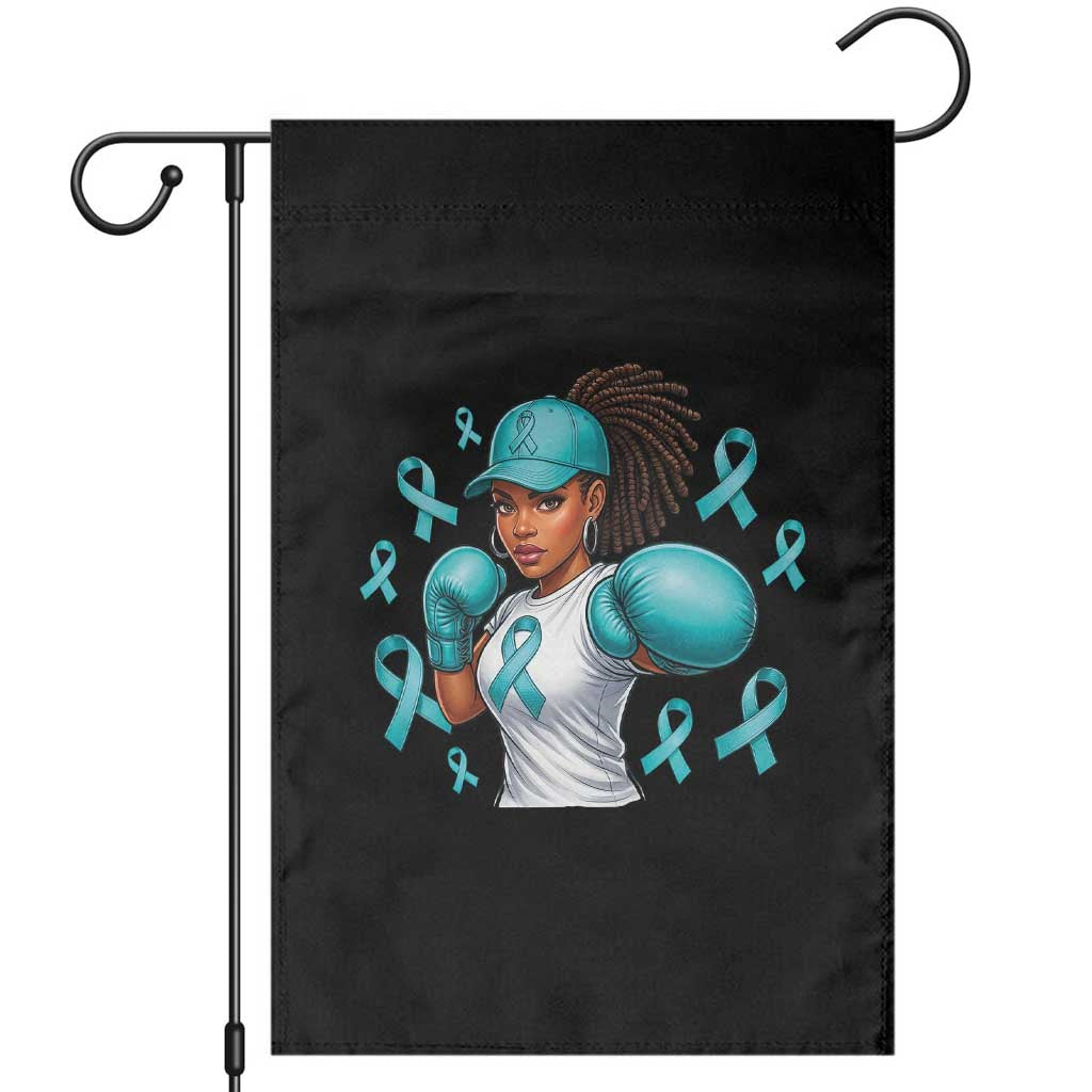 Black Women Fight Sexual Assault Awareness Garden Flag African American Teal Ribbon Support