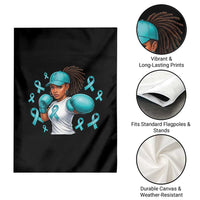 Black Women Fight Sexual Assault Awareness Garden Flag African American Teal Ribbon Support