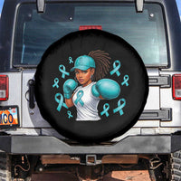Black Women Fight Sexual Assault Awareness Spare Tire Cover African American Teal Ribbon Support