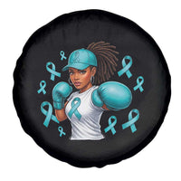 Black Women Fight Sexual Assault Awareness Spare Tire Cover African American Teal Ribbon Support