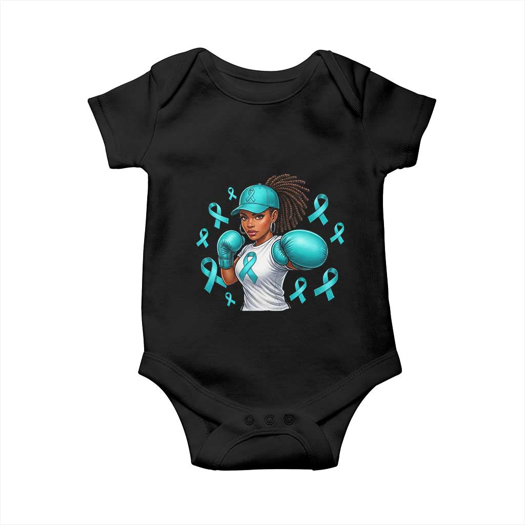 Black Women Fight Sexual Assault Awareness Baby Onesie African American Teal Ribbon Support