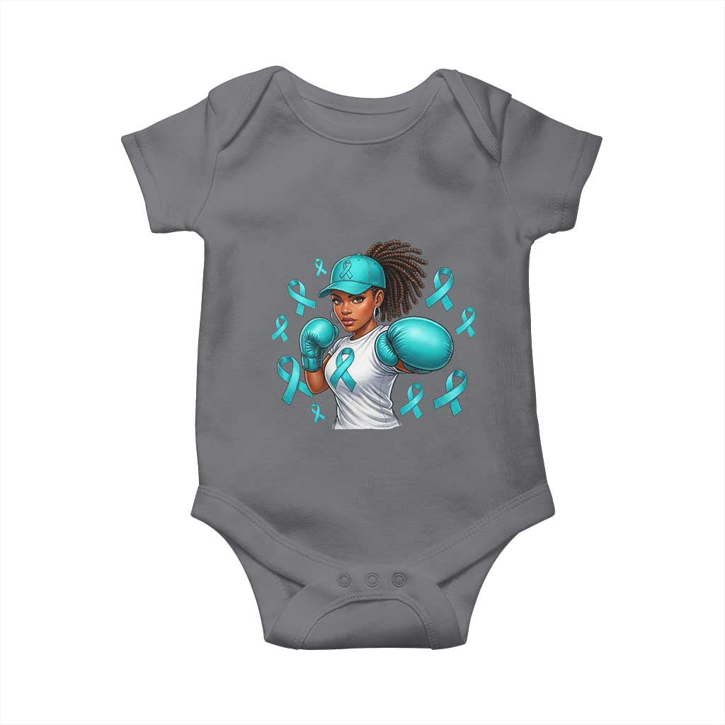 Black Women Fight Sexual Assault Awareness Baby Onesie African American Teal Ribbon Support