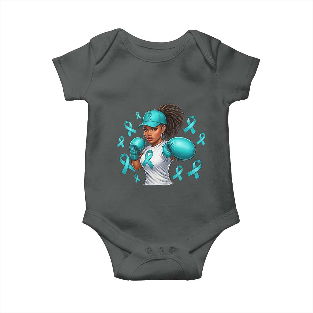 Black Women Fight Sexual Assault Awareness Baby Onesie African American Teal Ribbon Support