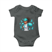 Black Women Fight Sexual Assault Awareness Baby Onesie African American Teal Ribbon Support